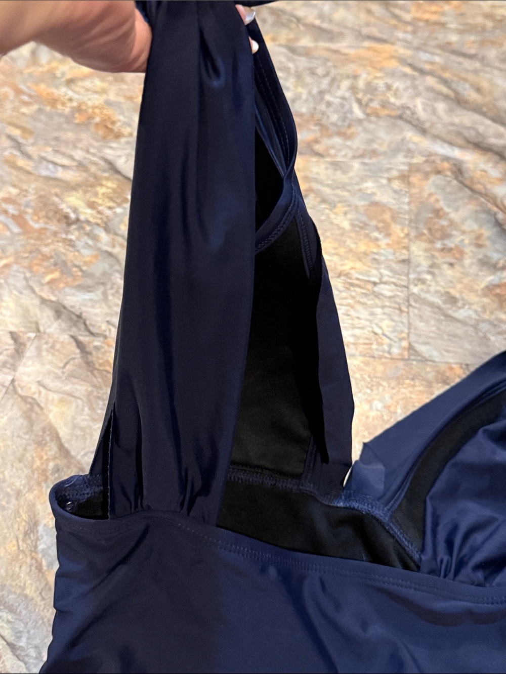 Women’s size 8 Navy One-Piece Swimsuit with Adjustable Straps - Picture 7 of 12